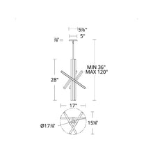 Load image into Gallery viewer, Parallax 731 LED Chandelier - line drawing.