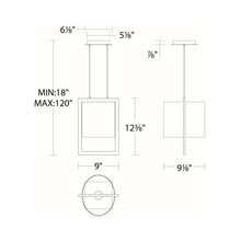 Load image into Gallery viewer, Park Avenue LED Mini Pendant Light - line drawing.