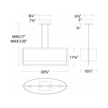 Load image into Gallery viewer, Park Avenue LED Mini Pendant Light - line drawing.