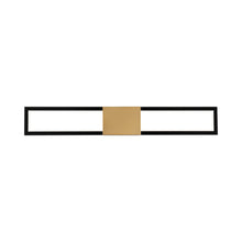 Load image into Gallery viewer, Peekaboo LED Bath Wall Light in Black/Aged Brass (32-Inch).
