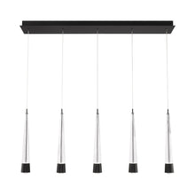 Load image into Gallery viewer, Quill LED Linear Multi Pendant Light in Black (5-Light).
