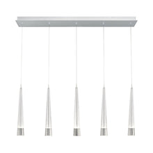 Load image into Gallery viewer, Quill LED Linear Multi Pendant Light in Chrome (5-Light).