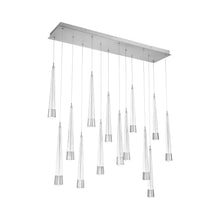 Load image into Gallery viewer, Quill LED Linear Multi Pendant Light in Chrome (14-Light).