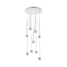 Load image into Gallery viewer, Quill Round LED Multi Pendant Light in Chrome (9-Light).