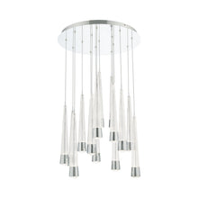 Load image into Gallery viewer, Quill Round LED Multi Pendant Light in Chrome (15-Light).