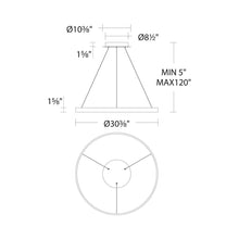 Load image into Gallery viewer, Sirius LED Pendant Light - line drawing.