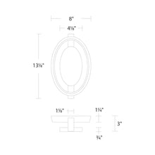 Load image into Gallery viewer, Solitaire LED Wall Light - line drawing.