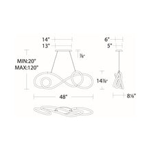 Load image into Gallery viewer, Solo LED Pendant Light - line drawing.