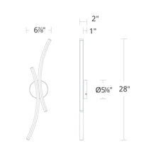Load image into Gallery viewer, Tusk LED Wall Light - line drawing.