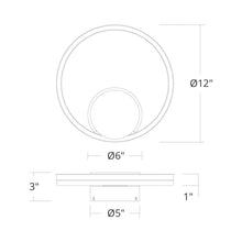 Load image into Gallery viewer, Vespere LED Bath Wall Light - line drawing.