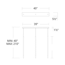 Load image into Gallery viewer, Viggo LED Linear Multi Pendant Light - line drawing.