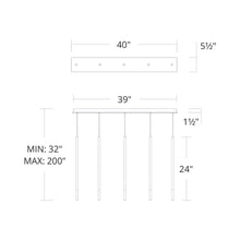 Load image into Gallery viewer, Viggo LED Linear Multi Pendant Light - line drawing.