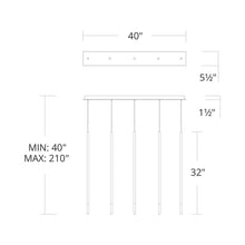 Load image into Gallery viewer, Viggo LED Linear Multi Pendant Light - line drawing.