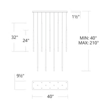 Load image into Gallery viewer, Viggo LED Linear Multi Pendant Light - line drawing.