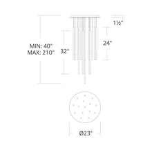 Load image into Gallery viewer, Viggo Round LED Multi Pendant Light - line drawing.