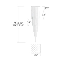 Load image into Gallery viewer, Viggo Square LED Multi Pendant Light - line drawing.