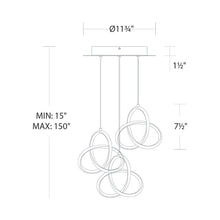 Load image into Gallery viewer, Vornado LED Multi Pendant Light - line drawing.