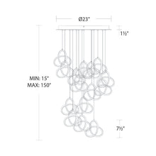 Load image into Gallery viewer, Vornado LED Multi Pendant Light - line drawing.