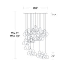 Load image into Gallery viewer, Vornado LED Multi Pendant Light - line drawing.