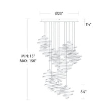 Load image into Gallery viewer, Whirl LED Multi Pendant Light - line drawing.