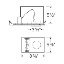 Load image into Gallery viewer, 3" Max. Adjustability IC Airtight New Construction Housing - line drawing.