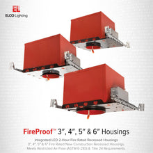 Load image into Gallery viewer, 3" New Construction 2-Hour Fire Rated IC Airtight Housing in Detail.