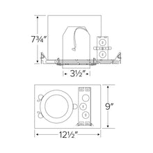 Load image into Gallery viewer, 3" New Construction 2-Hour Fire Rated IC Airtight Housing - line drawing.