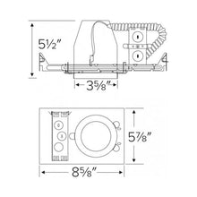 Load image into Gallery viewer, 3" New Construction Dedicated LED IC Airtight Housing - line drawing.