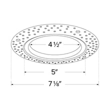 Load image into Gallery viewer, 4" Round Flush Mount Trim Adapter - line drawing.