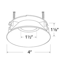 Load image into Gallery viewer, 4" Round Trimless Spackle Frame - line drawing.