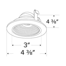 Load image into Gallery viewer, Pex™ 3" Round Adjustable Baffle - line drawing.