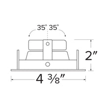 Load image into Gallery viewer, Pex™ 3" Square Adjustable Baffle - line drawing.