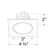 Load image into Gallery viewer, Pex™ 3" Square Deep Reflector - line drawing.