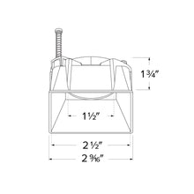Load image into Gallery viewer, Pex™ 3" Square Trimless Smooth Reflector Trim - line drawing.