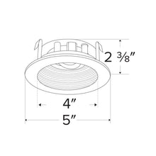 Load image into Gallery viewer, Pex™ 4" Round Adjustable Phenolic Baffle - line drawing.
