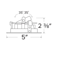 Load image into Gallery viewer, Pex™ 4" Square Adjustable Phenolic Baffle - line drawing.
