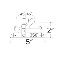 Load image into Gallery viewer, Pex™ 4" Square Adjustable Slot Rotatable Aperture Trim - line drawing.