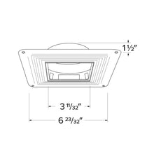 Load image into Gallery viewer, Pex™ 4" Square Adjustable Trimless Smooth Reflector Trim - line drawing.