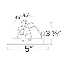 Load image into Gallery viewer, Pex™ 4" Square Adjustable Wall Wash - line drawing.
