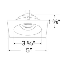 Load image into Gallery viewer, Pex™ 4" Square/Round Adjustable Reflector - line drawing.
