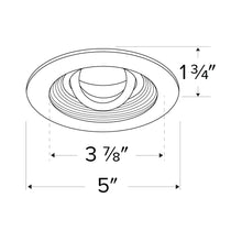 Load image into Gallery viewer, Unique™ 4" Round Baffle - line drawing.