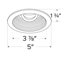 Load image into Gallery viewer, Unique™ 4" Round Deep Baffle - line drawing.