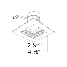Load image into Gallery viewer, Unique™ 4" Square Baffle - line drawing.