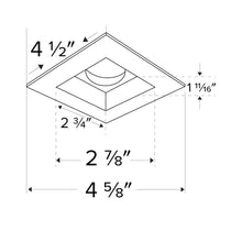 Load image into Gallery viewer, Unique™ 4" Square Reflector - line drawing.