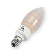 Load image into Gallery viewer, Emeryallen Candelabra Base 120V Candle Mini LED Bulb in Detail.