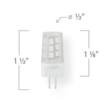 Load image into Gallery viewer, Emeryallen G4 Bi Pin Base 12V Amber Mini LED Bulb - line drawing.