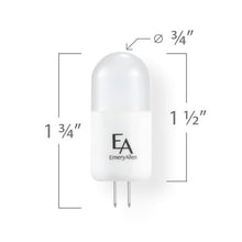 Load image into Gallery viewer, Emeryallen G4 Bi Pin Base 12V COB Mini LED Bulb - line drawing.