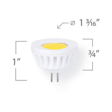 Load image into Gallery viewer, Emeryallen G4 Bi Pin Base Directional COB Mini LED Bulb - line drawing.