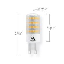 Load image into Gallery viewer, Emeryallen G9 Bi Pin Base 120V Mini LED Bulb - line drawing.