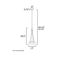 Load image into Gallery viewer, Burst LED Pendant Light - line drawing.